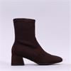 Wonders Anan Low Block Heel Stretch Boot - Brown Suede